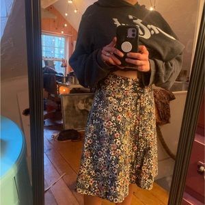 Rare old school Anthropologie EUC edme & esyllte corduroy velvet corset skirt